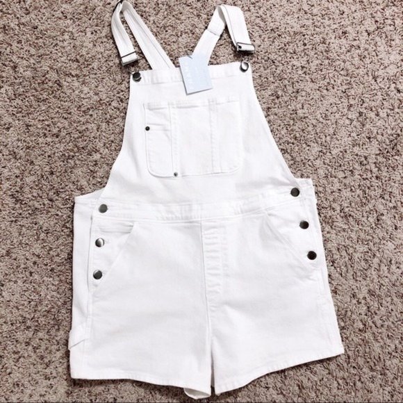 Frame Shorts Overalls White Romper Le Garçon Size XL New w/Tag - Picture 7 of 10